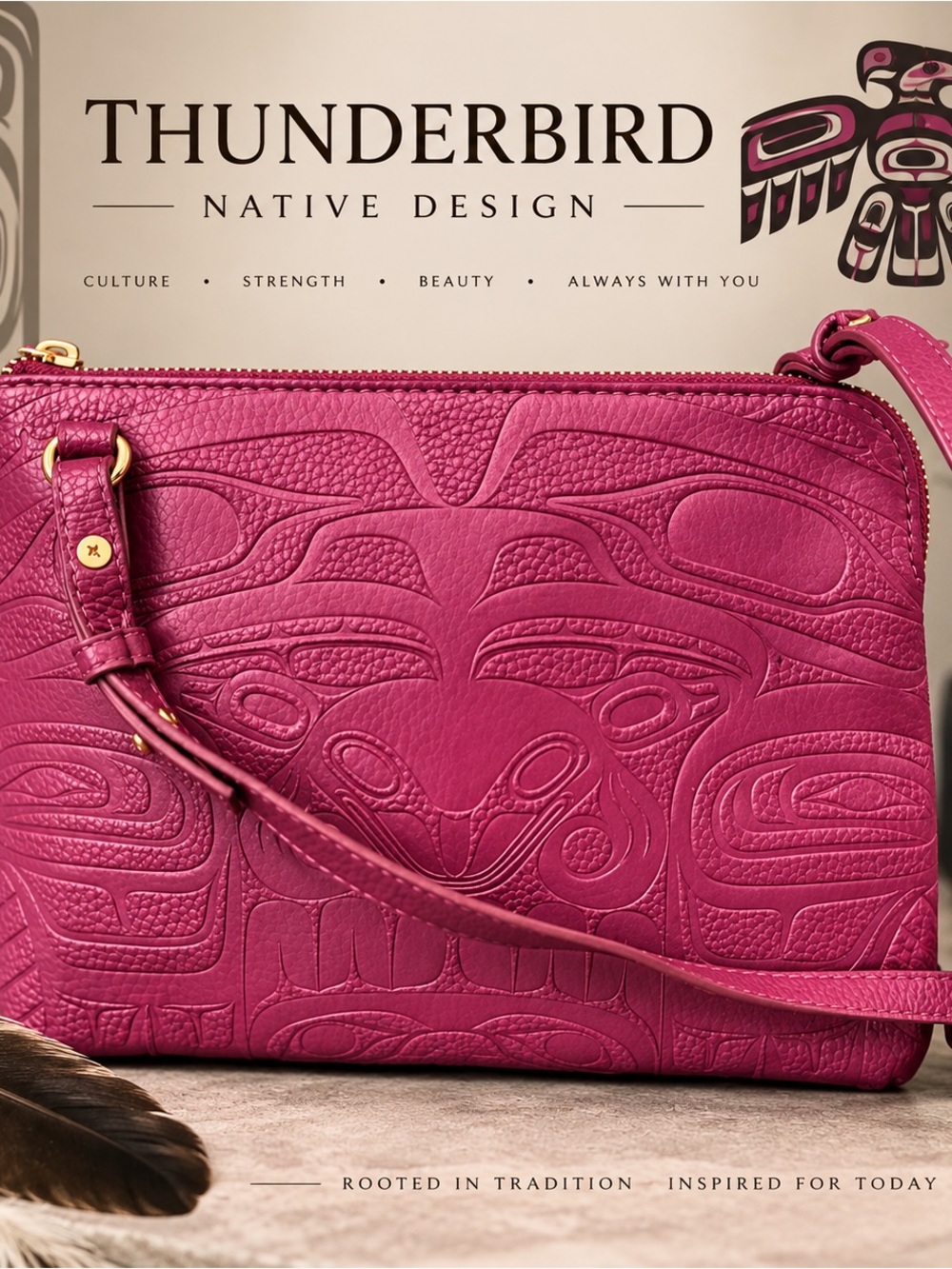Fuchsia Leather Crossbody Bag